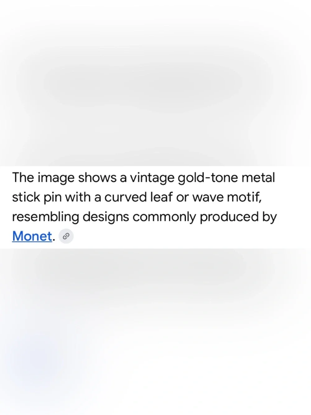 Vintage Monet Wave Gold Tone Stick Pin
